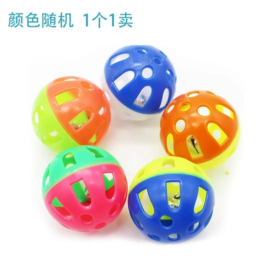 Plastic Colorful Cat Toys Bells Balls Play Kitten Fun Games Pets Interactive Animal Exercise Funny Cat Toy Ball